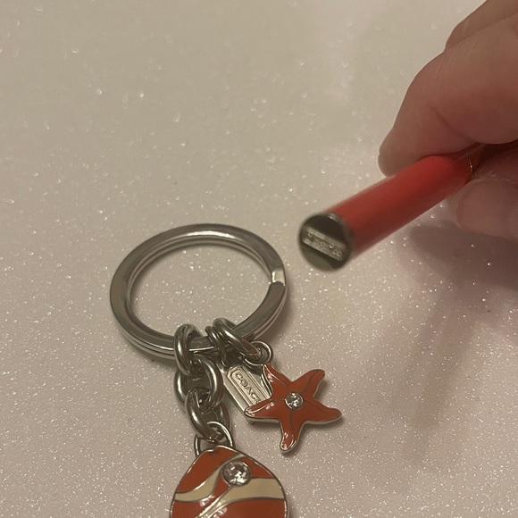 Coach Orange and Silver Fish Keychain and a Orange Coach Pen - Picture 4 of 6